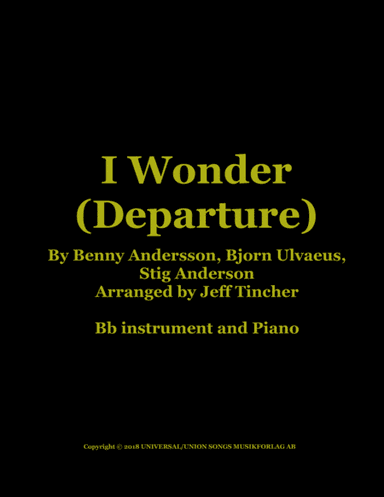 I Wonder (departure) (arr. Jeff Tincher)