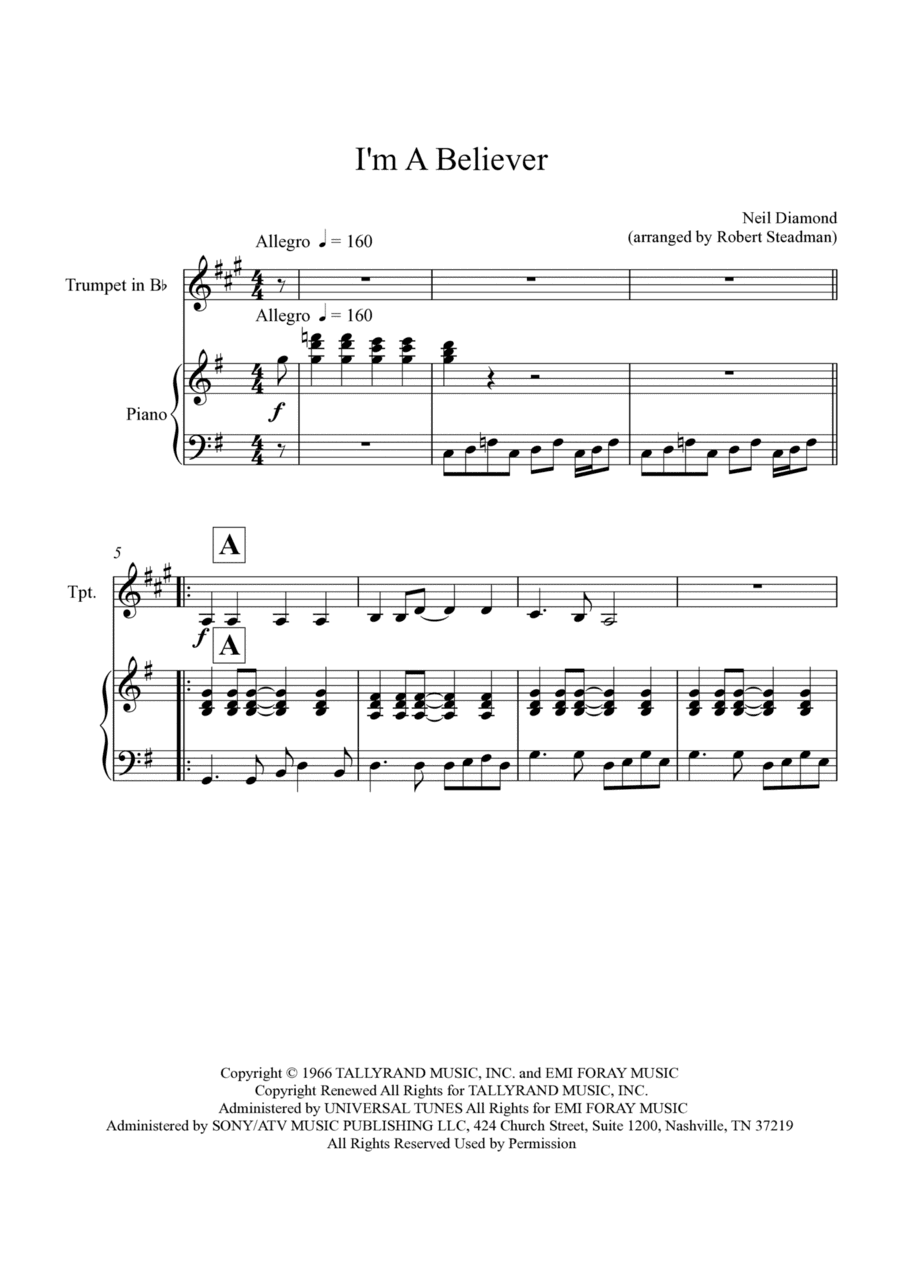 I'm A Believer (arr. Robert Steadman)