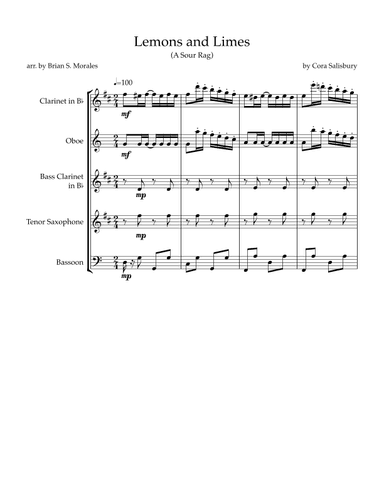 Lemons and Limes: A Sour Rag (arr. Brian S. Morales)