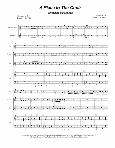 A Place In The Choir (arr. Stephen DeCesare)