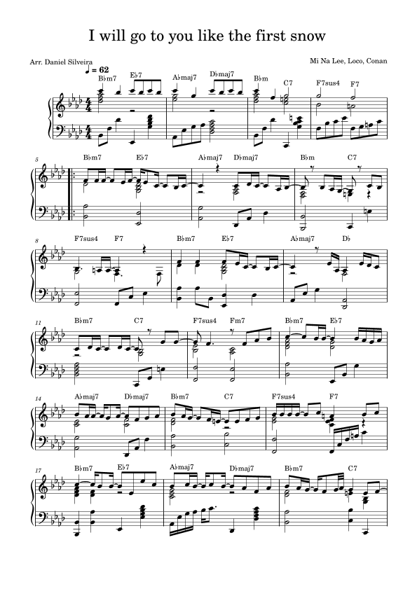 I Will Go To You Like The First Snow (arr. Daniel Silveira)