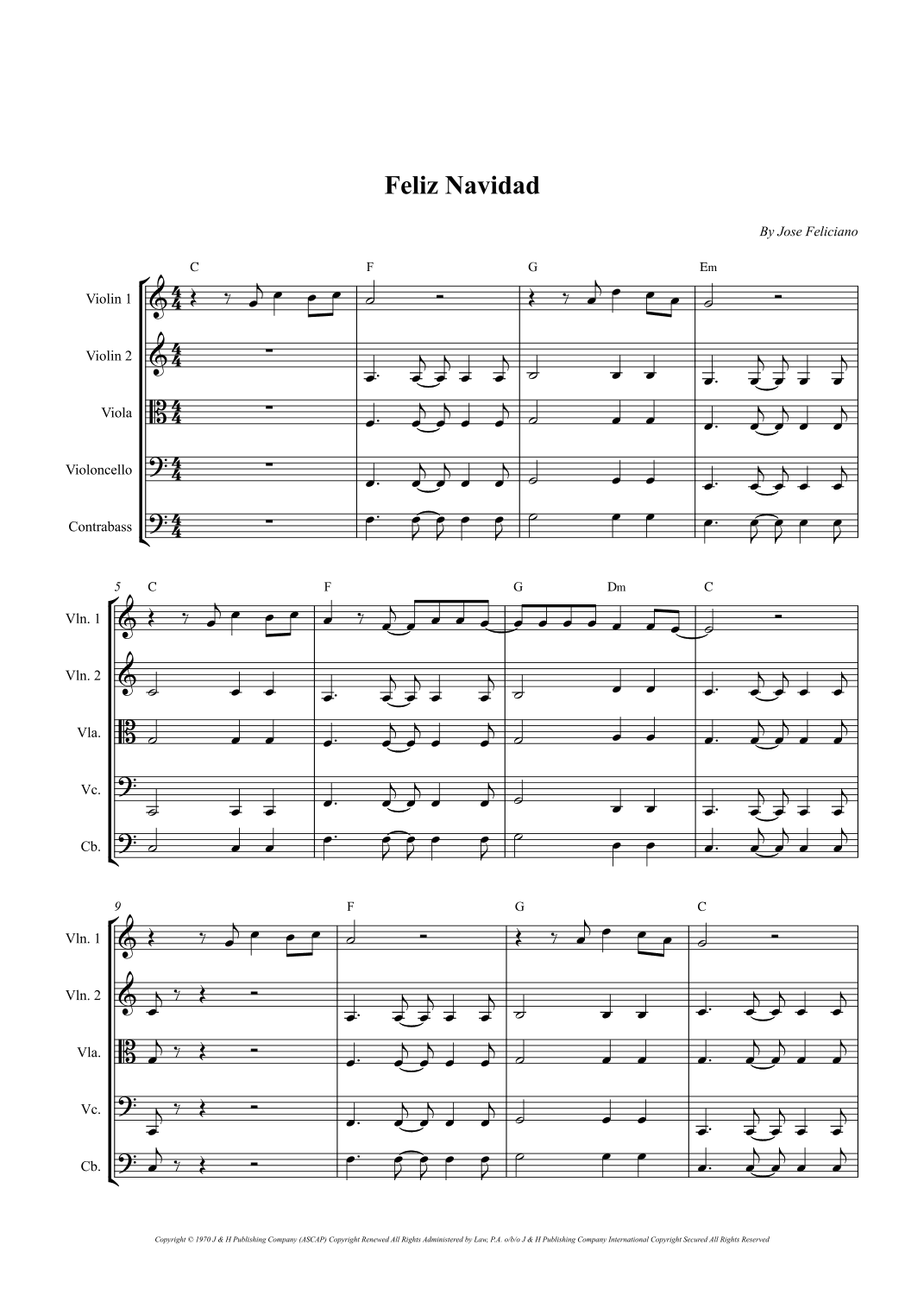 Feliz Navidad (arr. Wesley S. SIlva)