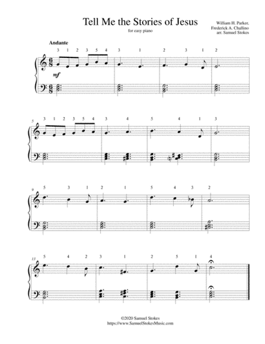 Tell Me the Stories of Jesus - for easy piano (arr. Samuel Stokes)