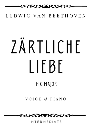 Beethoven - Zärtliche Liebe in G Major - Intermediate (arr. Piacere Music Sheets)