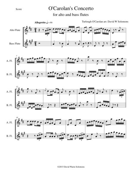 O'Carolan's Concerto for alto flute and bass flute (arr. David Warin Solomons)