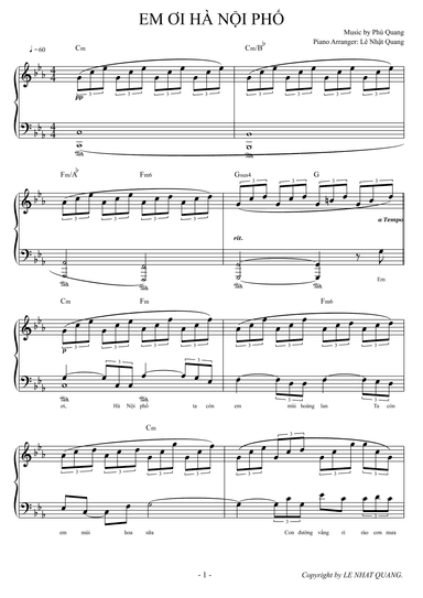 EM OI HÀ N?I PH? (arr. Le Nhat Quang)