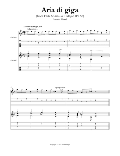 Aria di giga (from Flute Sonata in F Major, RV 52) (arr. Mark Phillips)