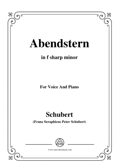 Schubert-Abendstern,in f sharp minor,for Voice&Piano (arr. MSM)