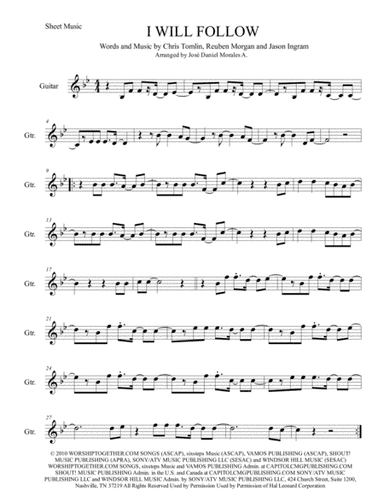I Will Follow (arr. José Daniel Morales A.)