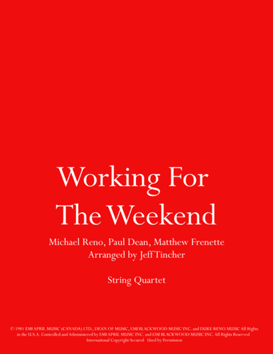 Working For The Weekend (arr. Jeff Tincher)