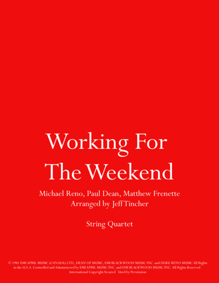Working For The Weekend (arr. Jeff Tincher)