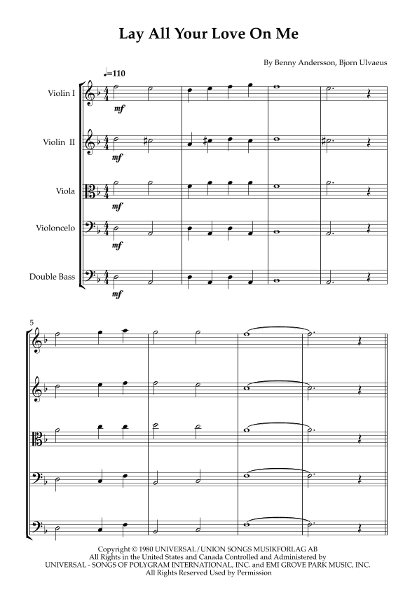 Lay All Your Love On Me (arr. Karen Gueiros)