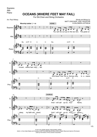 Oceans (Where Feet May Fail) (arr. Paul Witney)