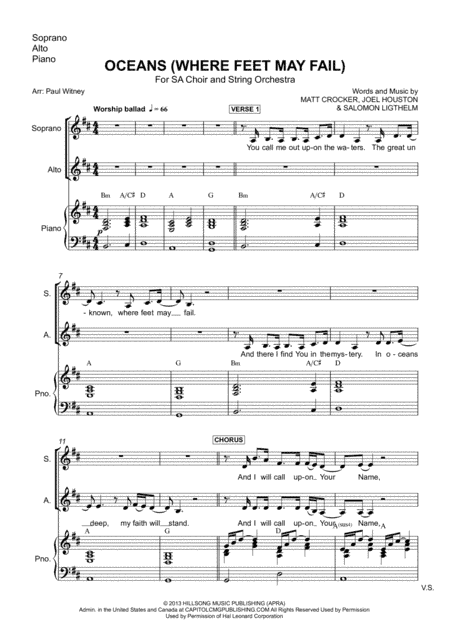 Oceans (Where Feet May Fail) (arr. Paul Witney)