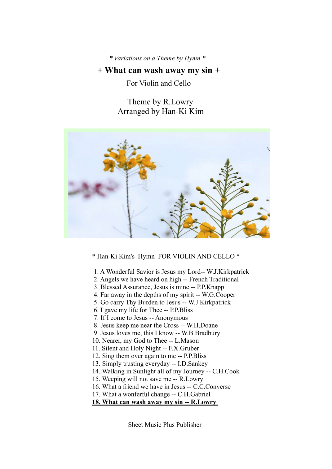 What can wash away my sin (For Violin and Cello) (arr. Han-Ki Kim)