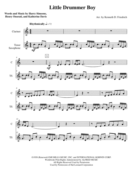 The Little Drummer Boy (arr. Kenneth D. Friedrich)