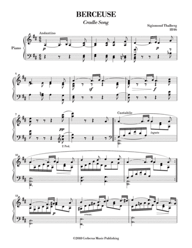 Berceuse (Lullaby or Cradle Song) - Thalberg (arr. Theoria Music)