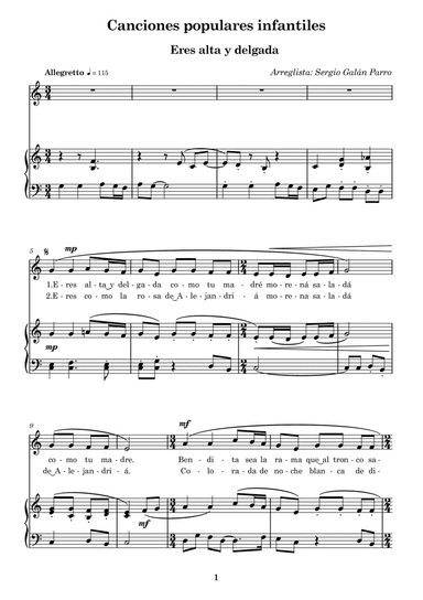 Eres alta y delgada (arr. Sergio Galan Parro)