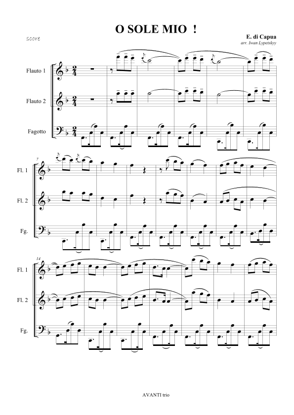 O SOLE MIO (arr. Iwan Lypetskyi)