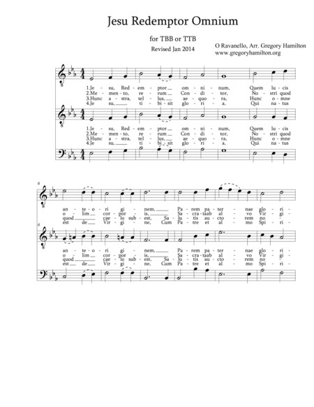 Jesu Redemptor Omnium (arr. Dr. Gregory Hamilton)