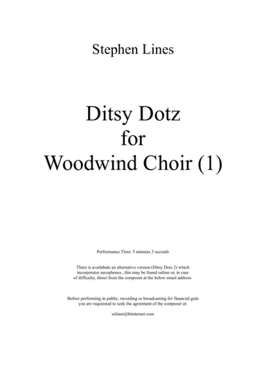 Ditsy Dots for woodwind Choir