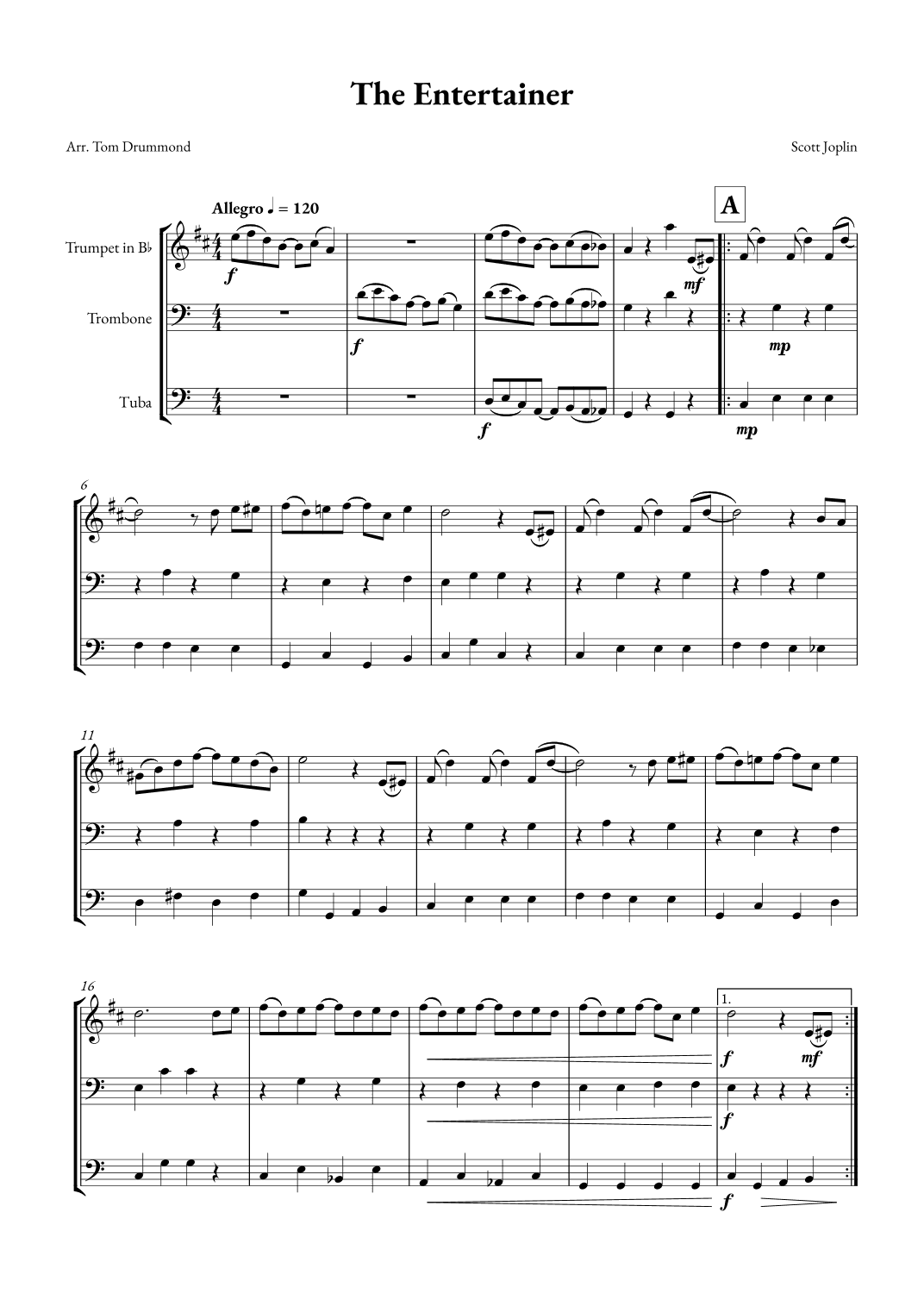 The Entertainer (arr. Tom Drummond)
