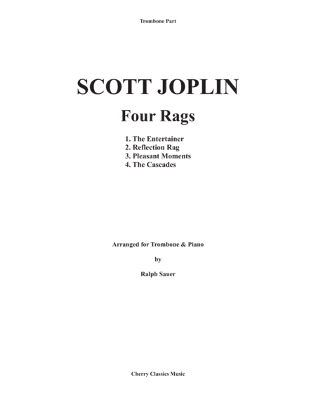 Four Rags for Trombone and Piano (arr. Ralph Sauer)