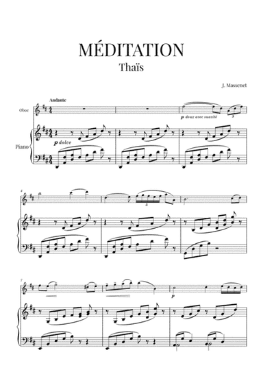 Méditation (from Thaïs) for Oboe and Piano (arr. Cadenza Editions)