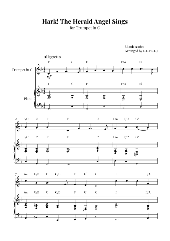 Hark! The Herald Angel Sings (arr. G.D.V.S.L.J)