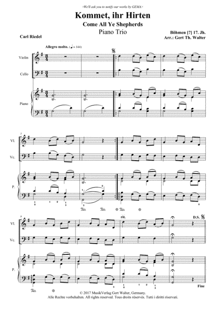 Come All Ye Shepherds (arr. Gert Th. Walter)