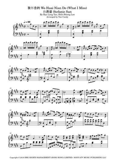 Wo Huai Nian De (arr. Tan Candy)