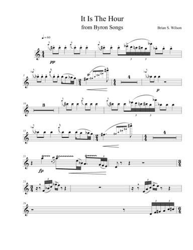 It Is The Hour from Byron Songs piccolo descant part