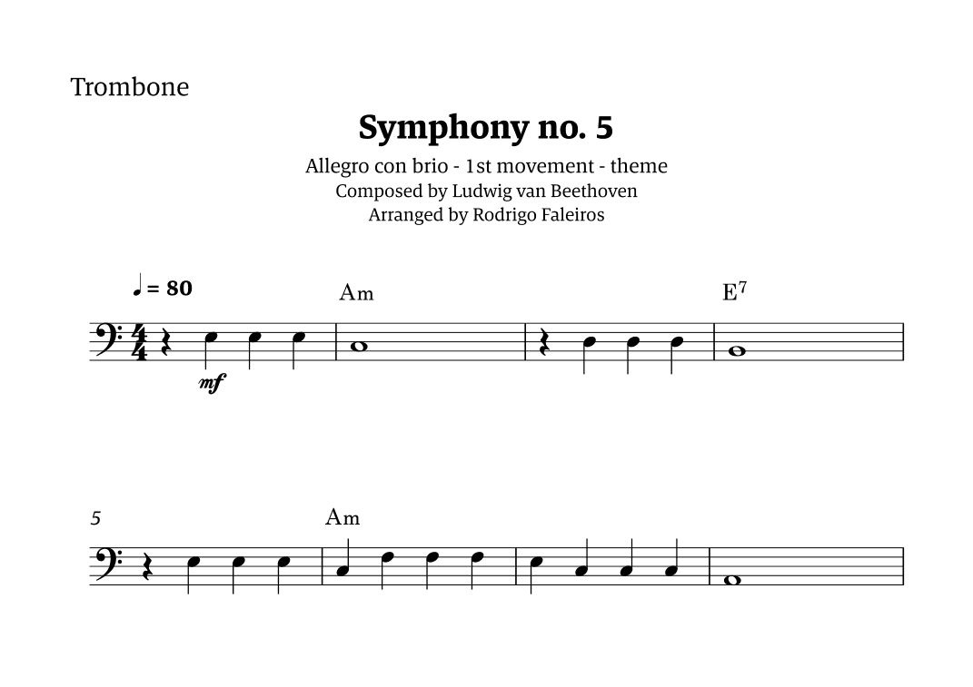 Symphony no. 5 - 1st movement (theme) (arr. Rodrigo Faleiros)
