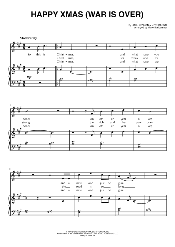 Happy Xmas (war Is Over) (arr. Mario Stallbaumer)