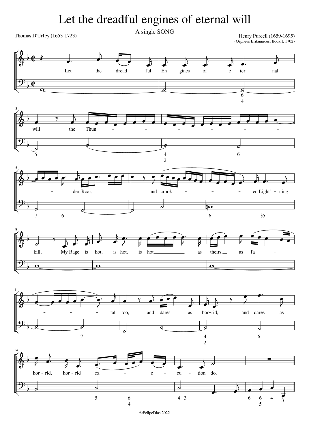 Let the dreadful engines of eternal will (arr. Early Music Scores)