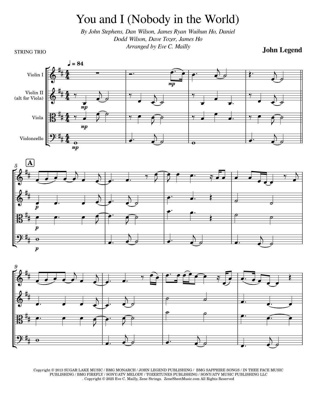 You & I (arr. Eve C. Mailly - Zene Strings)
