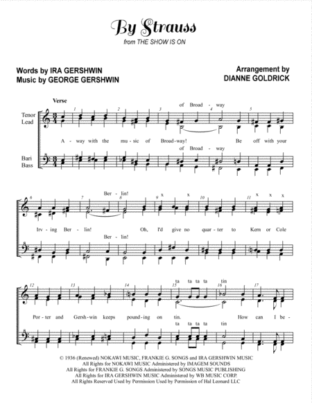 By Strauss  from THE SHOW IS ON (arr. Dianne Goldrick)
