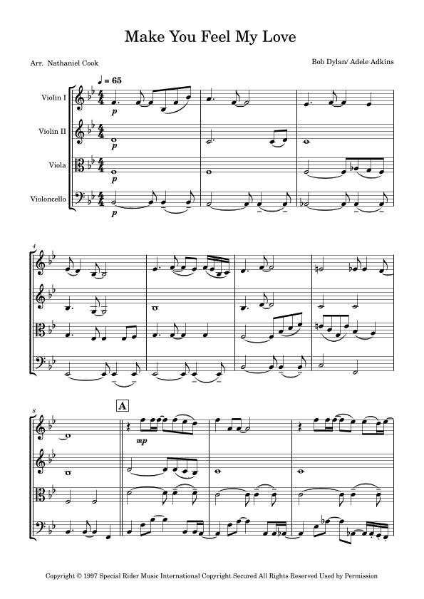 Make You Feel My Love (arr. Nathaniel Cook)