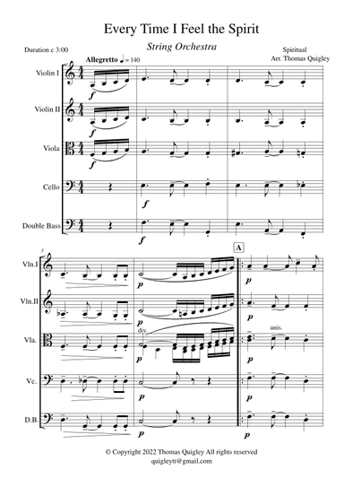 Every Time I Feel the Spirit (arr. Thomas Quigley)