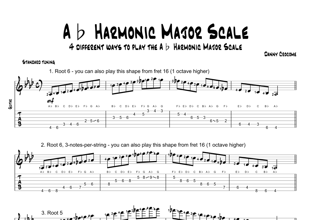 Ab Harmonic Major Scale (4 Ways to Play)