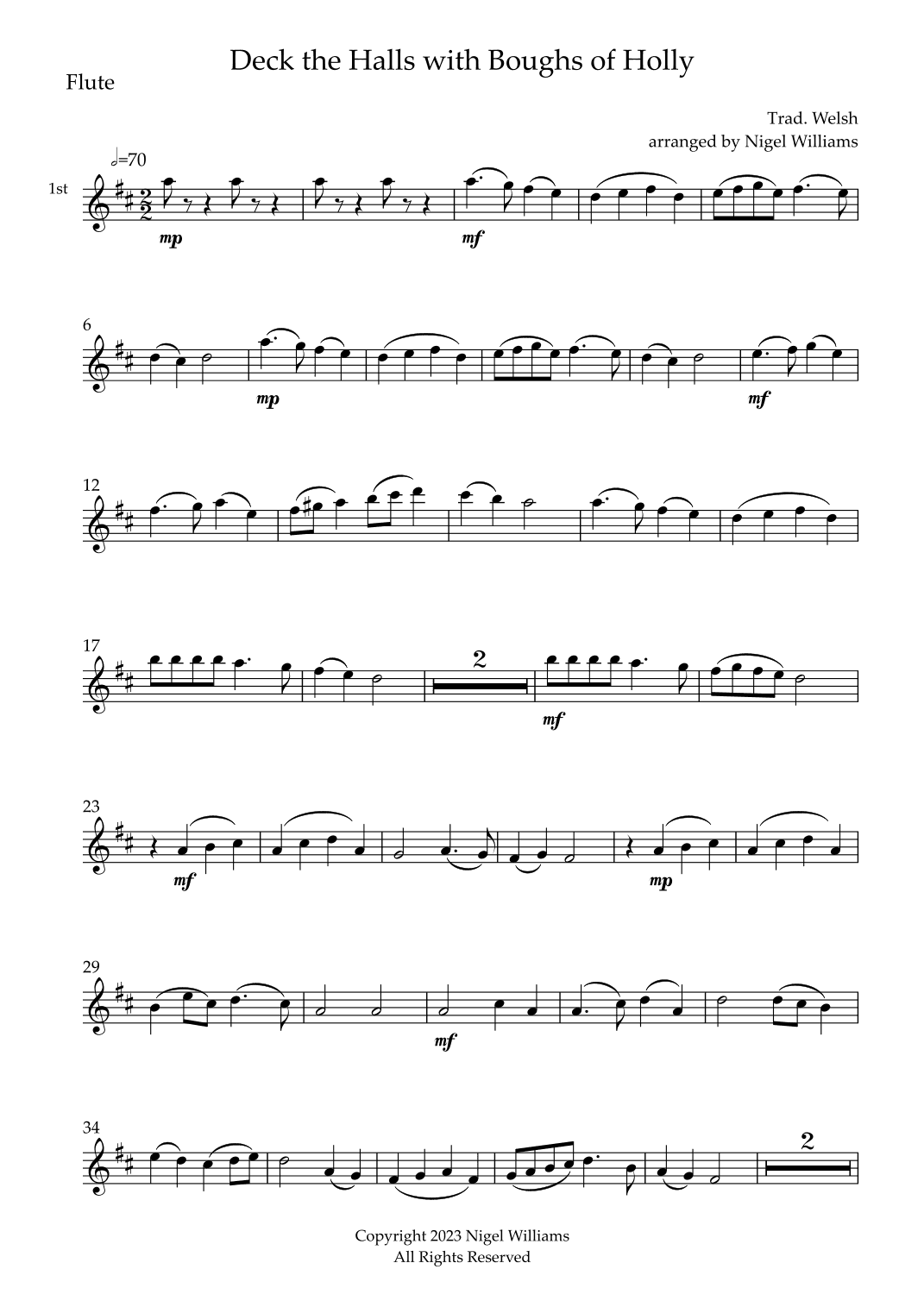 Deck the Halls with Boughs of Holly (arr. Nigel Williams)