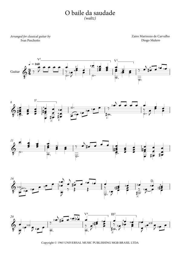 O Baile Da Saudade (arr. Ivan Paschoito)