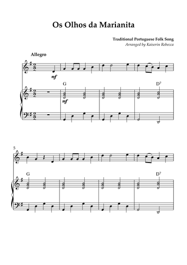 Os Olhos da Marianita (arr. Kaiserin Rebecca)