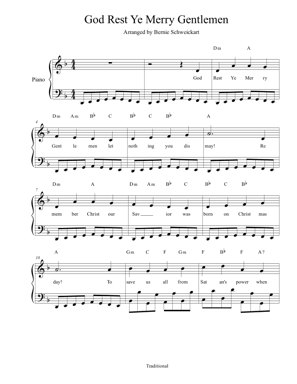 God Rest Ye Merry Gentlemen (arr. Bernie Schweickart)