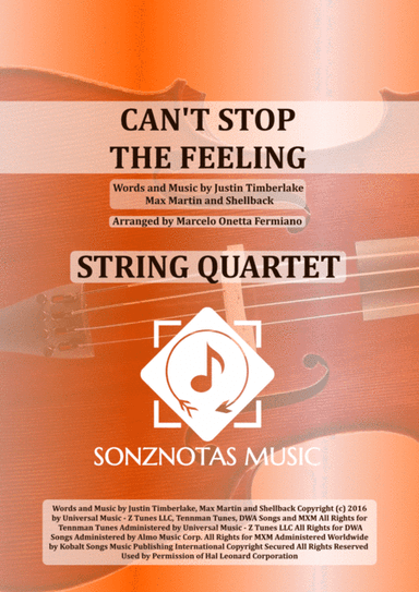 Can't Stop The Feeling  from TROLLS (arr. Marcelo Onetta Fermiano)