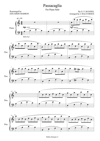 Passacaglia (For Piano Solo) (arr. Eduardo Barros)