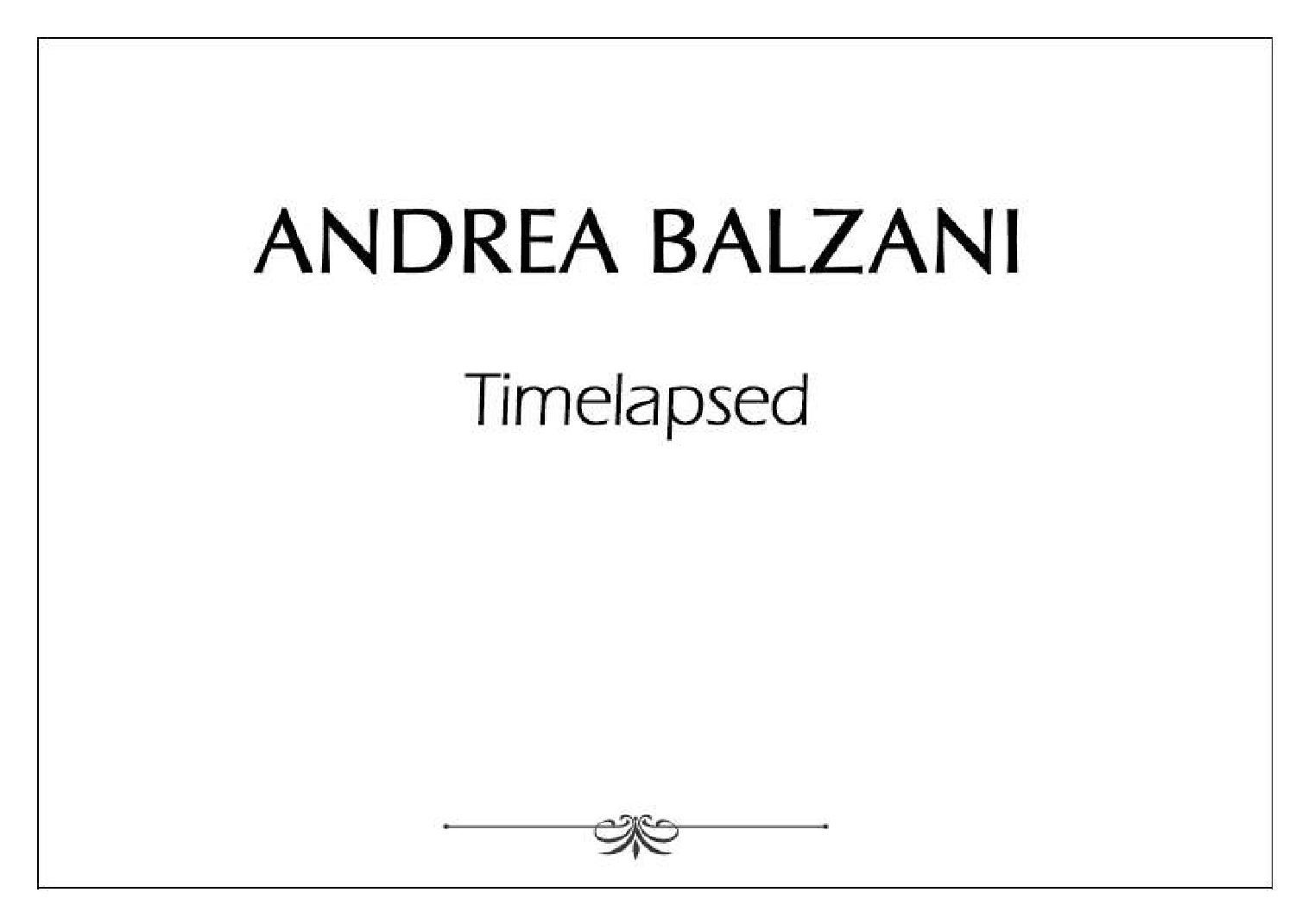 Timelapsed [PIANO SCORE] (foglio album)