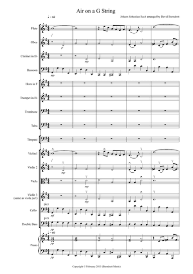 Air on a G String for School Orchestra (arr. David Burndrett)