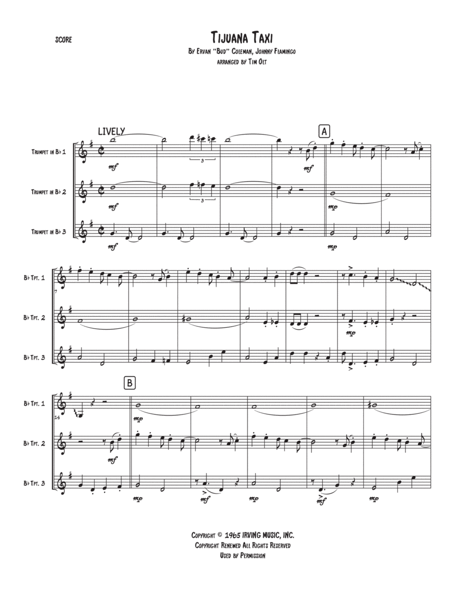 Tijuana Taxi (arr. Tim Olt)