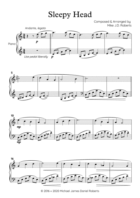 Sleepy Head (for solo piano)